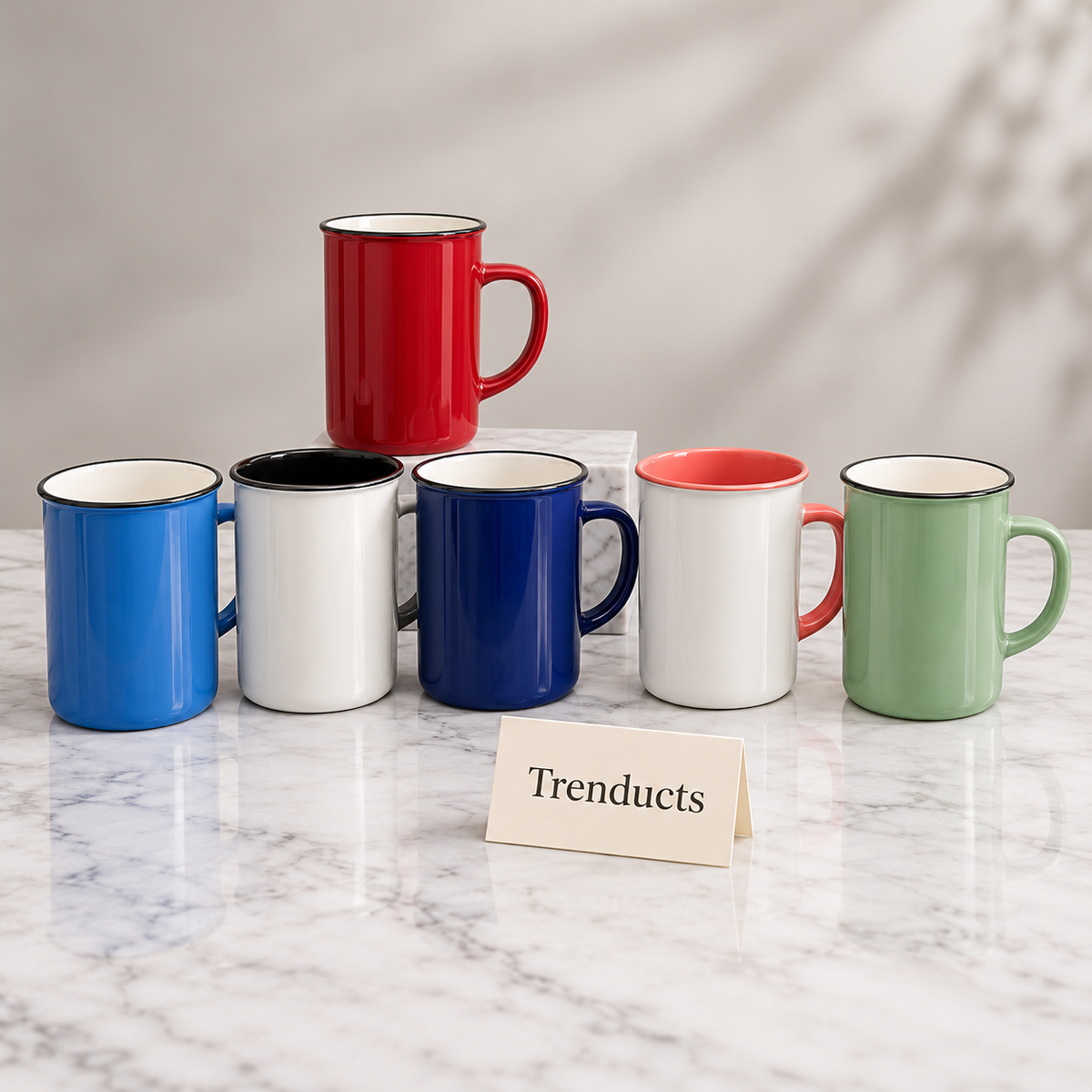 Tall Retro Enamel Style Mug 380 ml - Colours (Random)