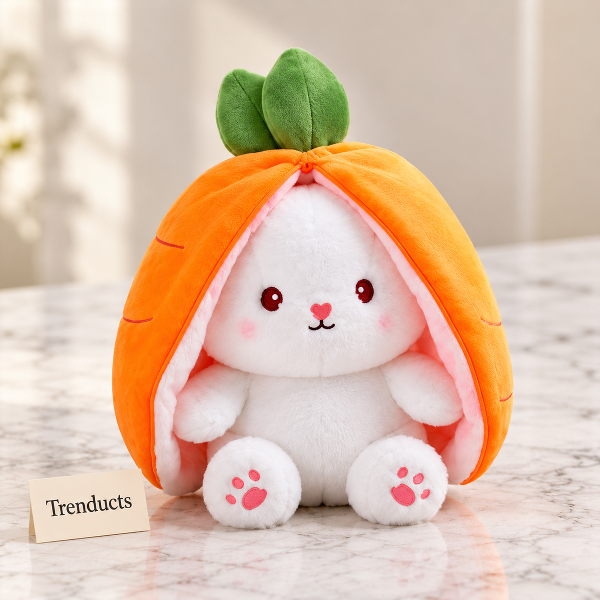 Rabbit Plush Toy - 2-in-1 Reversible Carrot Bunny