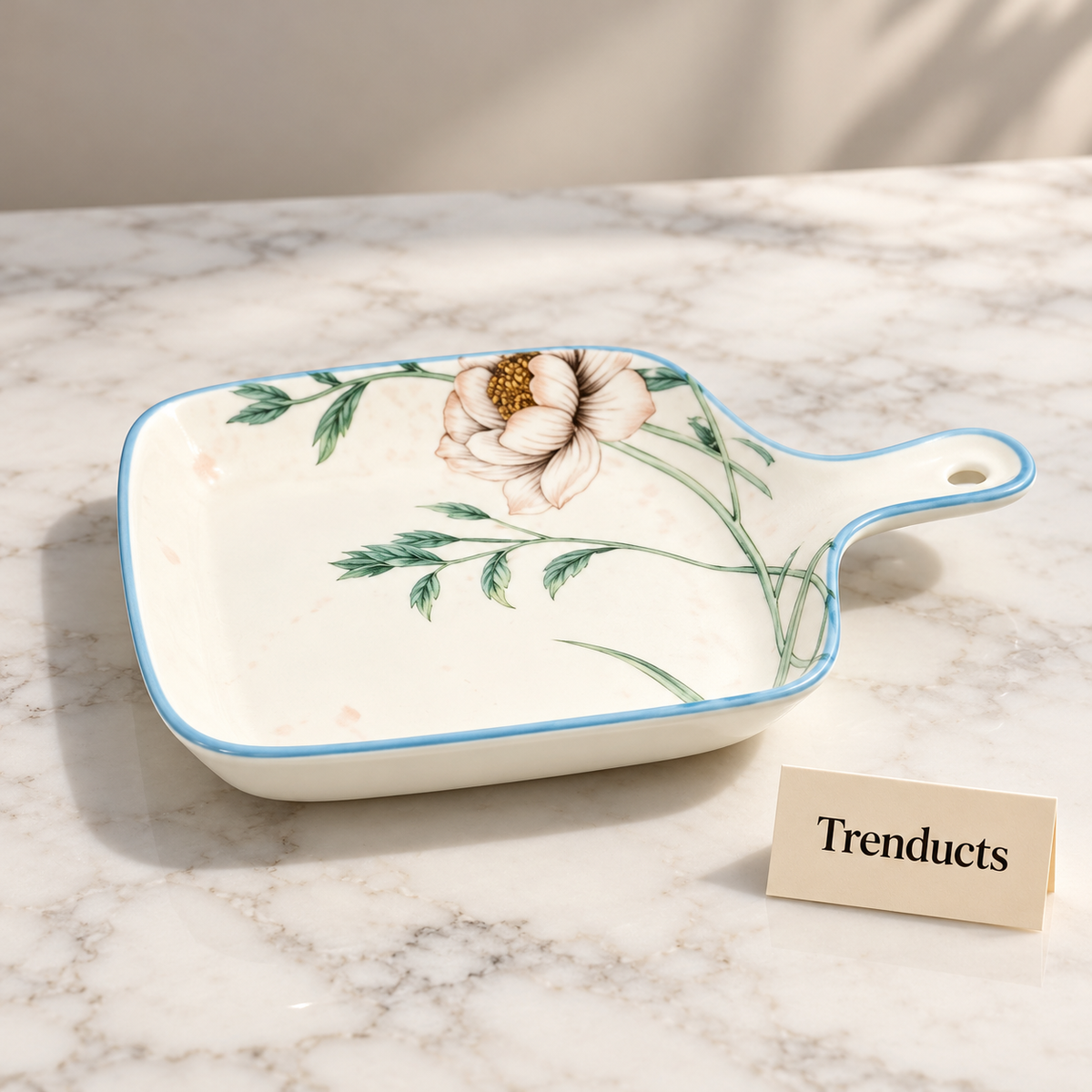 Brilliant 9 Inch Square Platter - Magnolia with Handle