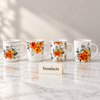 Orange Flower Mug - White Floral Print (Random Design)