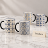 Ceramic Mug - Blue Mosaic Tile Print (Random Design)