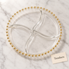Danny Home Glass Plate - Wave 4 Section Gold Rim 33cm