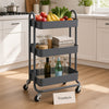 Metal 3 Tier Rolling Utility Cart with Wheels