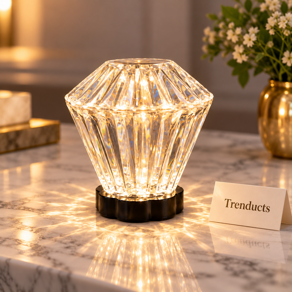Rechargeable Crystal Mushroom Lamp with 3 Light Modes
