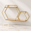 Golden Iron Shelf - 2 Layer Hexagon Wall Shelf