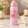 Owala Water Bottle 32 oz - Pink Pastel Bow Print