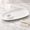 Symphony Vortex Dipping Dish - White Oval Snack Plate