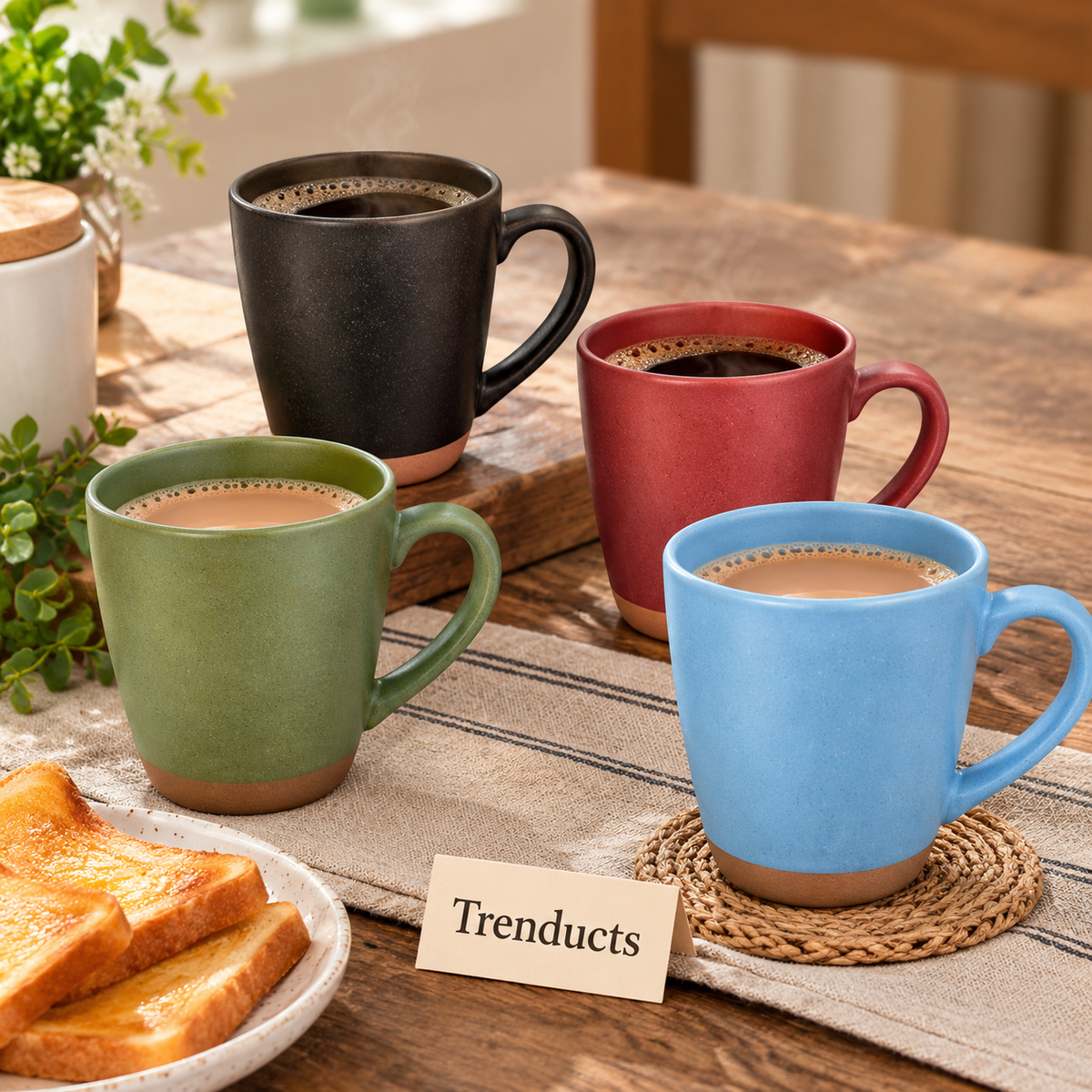Danny Home Ceramic Mug 320ml - Matte Colour Clay Base (each)