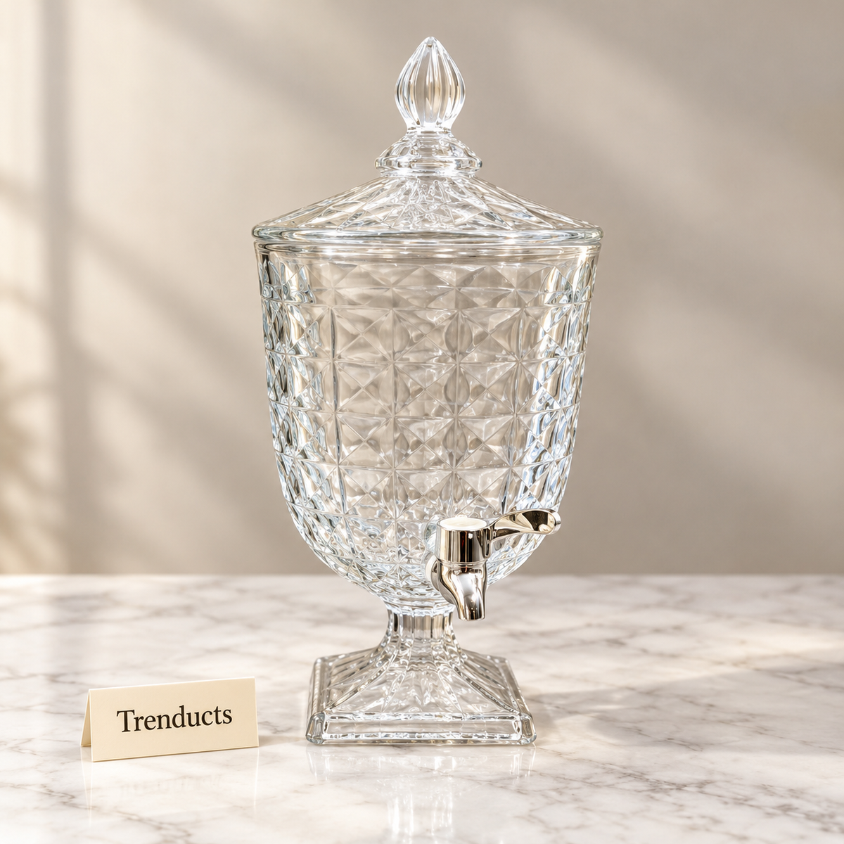 Brilliant Glass Juice Dispenser - Diamond Quilted