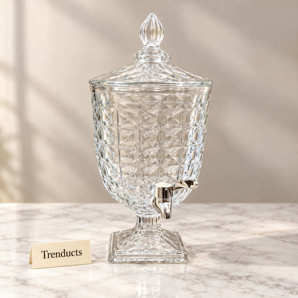 Brilliant Glass Juice Dispenser - Diamond Quilted