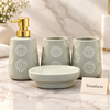 Brilliant 4 Piece Bathroom Set - Grey White Floral