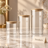 Echou 3-Piece Glass Jar Set with Wooden Lids