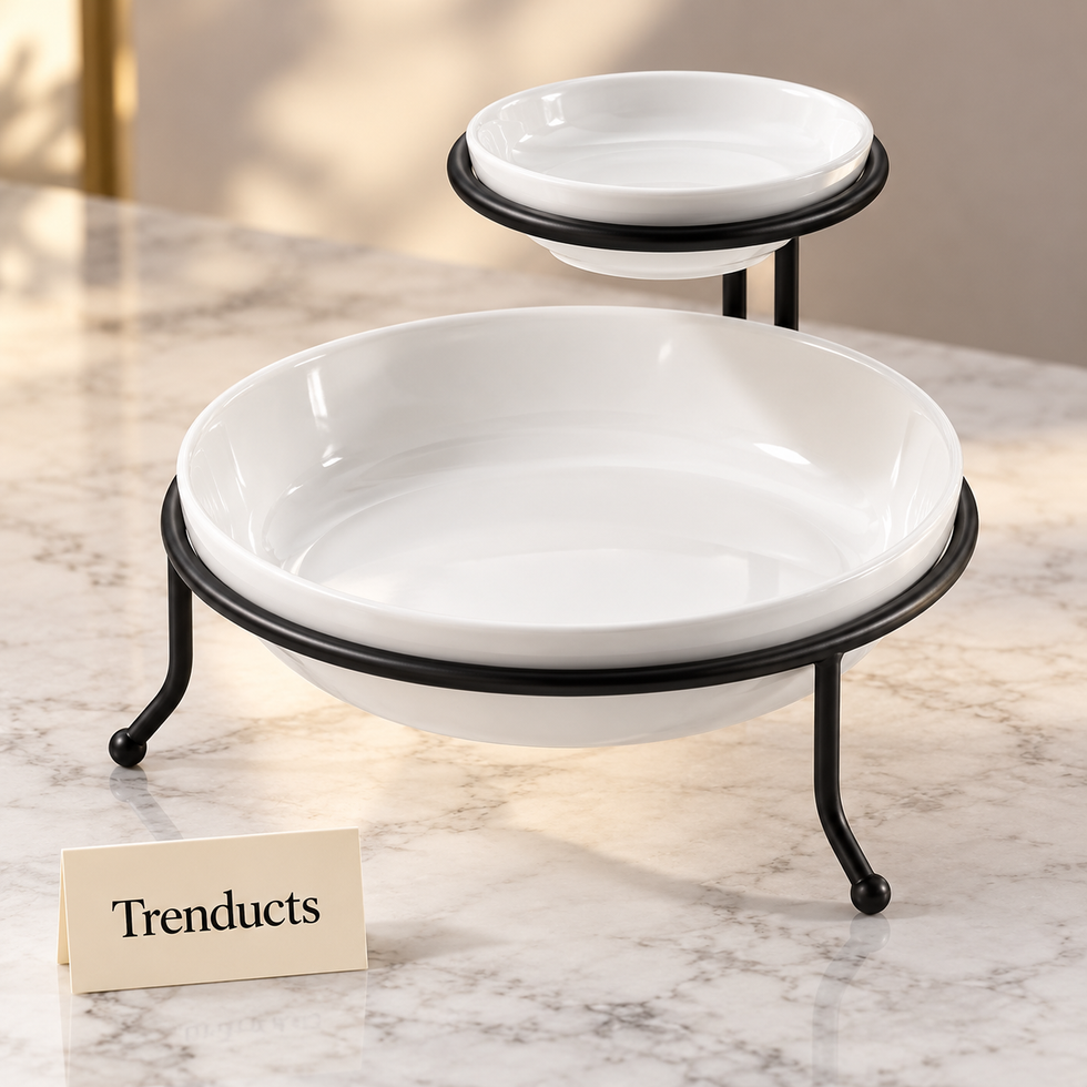 Symphony Chip and Dip Stand - Wire Stand with 2 Bowls
