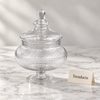 Danny Home Decorative Glass Jar - Ribbed Pedestal Bowl
