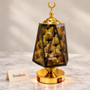 Electric Bakhoor Burner - Black Lantern Gold Fan Design