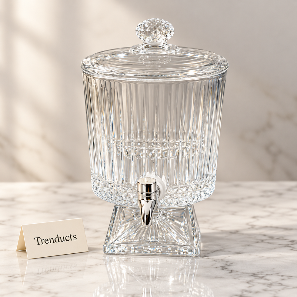 Brilliant Juice Dispenser with Tap - Ribbed Glass Stand