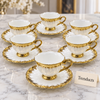 Brilliant Tea Cup and Saucer Set of 6 - Gold Trim