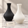 Twisted Ribbed Decorative Vase - Spiral Bud Shape