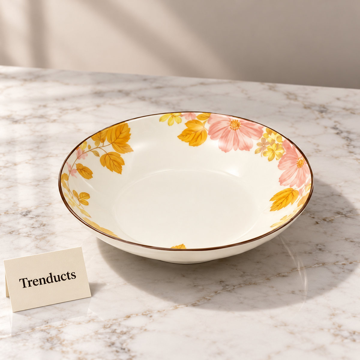 Brilliant Soup Plate 8 Inch - Pink Floral Design