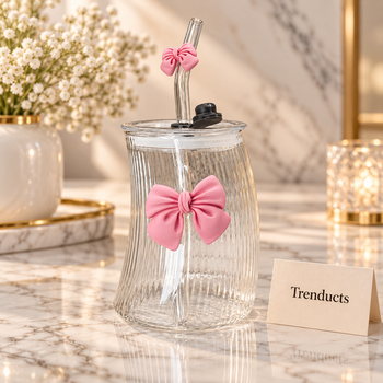 450ml bow mason jar sipper luxury marble studio with Trenducts card