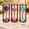 30 Minute Pillar Hourglass Sand Timer - Antique Metal Frame (Random Color)