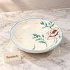 Brilliant Soup Plate 8 Inch - Pink Magnolia Blue Rim