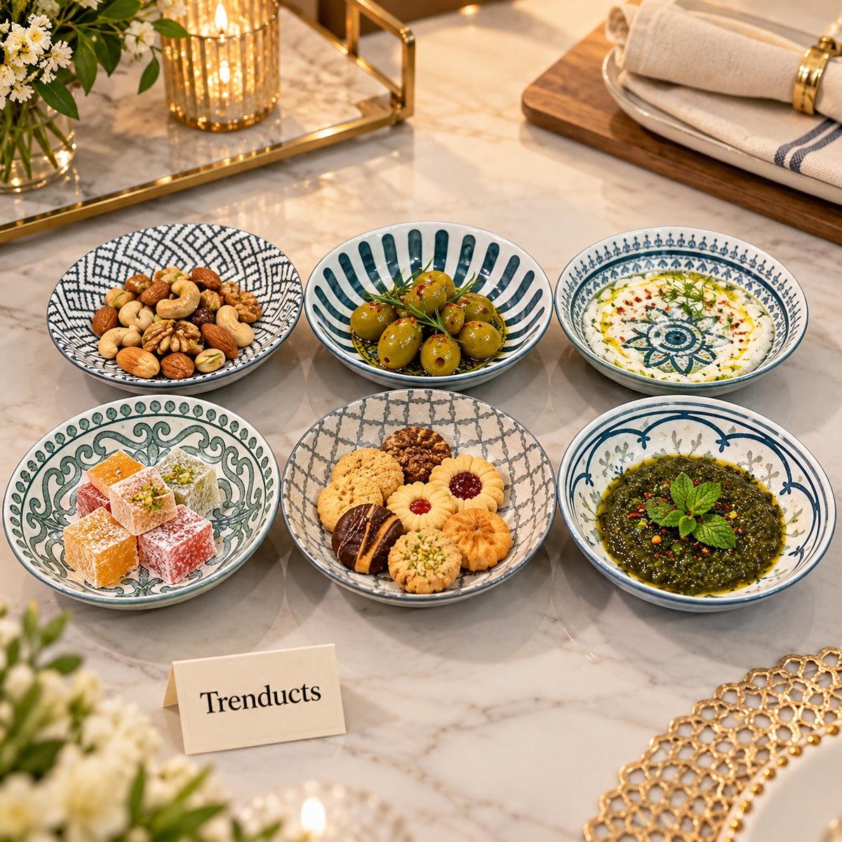 Danny Home Porcelain Dish Set 6 Pieces - Patterned