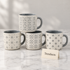 Speckled Tile Pattern Mug 430 ml - Grey Geometric (Random)