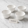 Danny Home Ceramic Salad Bowl Set - 4 Pcs White Ribbed