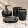 Luxury Bathroom Set - 4-Piece Black Marble-Look Design