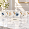 Gold Handle Floral Mug - Watercolour Flower (Random)
