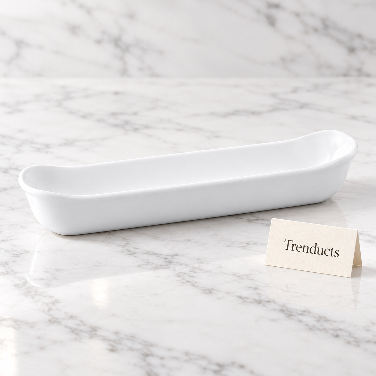 Brilliant Long Boat Serving Dish - 13.5 Inch White