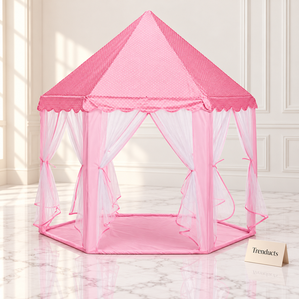 Kids Tent House - Hexagon Princess Castle Play Tent with Net
