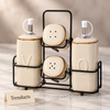 Danny Home Ceramic Castor Set 5 Pcs - Cream