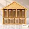 Bamboo Spice Rack with 9 Glass Jars - House Shape