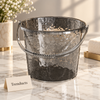 Acrylic Water Bucket with Handle - Textured Clear Design