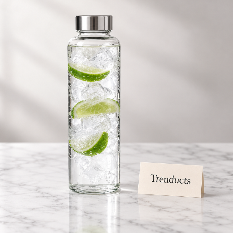 Danny Home Glass Drinks Bottle 550ml - Steel Cap
