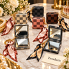 Checkered Cosmetic Pocket Mirror - Square with Scarf Keychain (each)