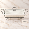 Brilliant 16.5 Inch Rectangular Dish - Silver Stand