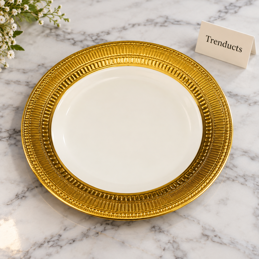 Brilliant Round Dinner Plate - White Gold Rim