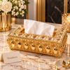 Gold Crystal Filigree LED Luxury Tissue Box Cover