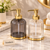 Soap Dispenser - Transparent and Smoky Bottle with Gold Pump (each)