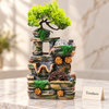 Stone Tabletop Water Fountain - Bonsai Tree & Waterwheel