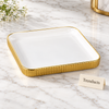 Brilliant 8″ Square Plate with Gold Rim - White Dinnerware