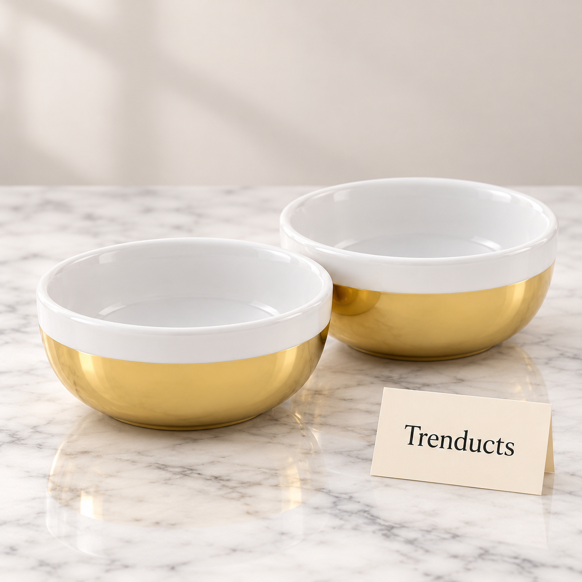 Symphony Adorn Dip Bowl Set of 2 - White and Gold