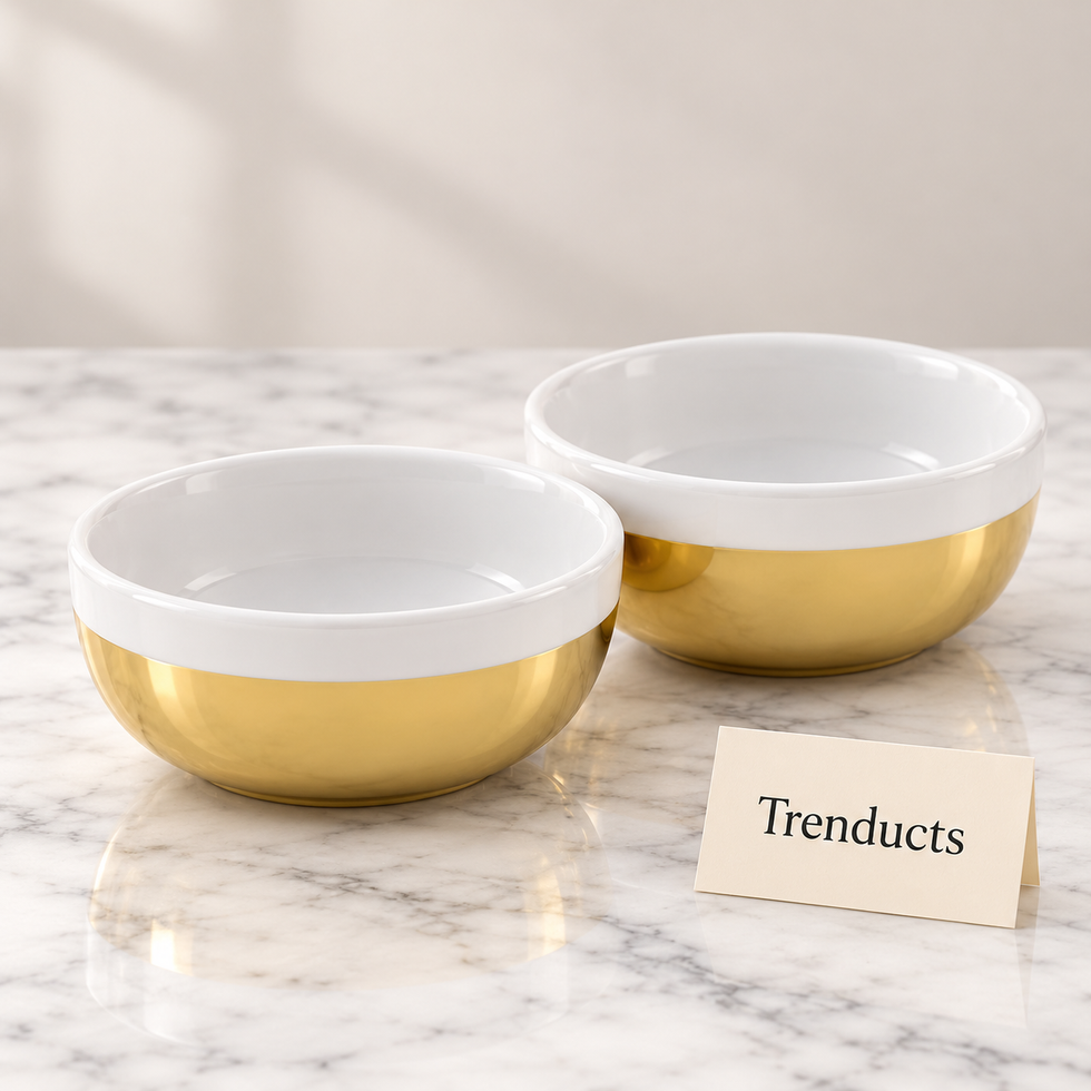 Symphony Adorn Dip Bowl Set of 2 - White and Gold