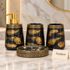 Brilliant 4-Piece Porcelain Bathroom Set - Gold Leaf
