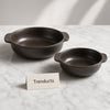 Danny Home Ceramic Round Baking Dish - Black, 2 Handles