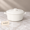 Danny Home Porcelain Casserole with Lid - White