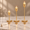 Elegant Gold Candle Stand Set - 3 Tall Holders